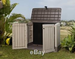 Outdoor Plastic Horizontal Garbage Storage Shed Shelter House Tools Garden Sheds