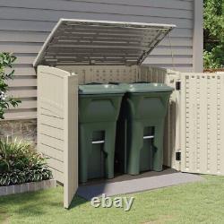 Outdoor Plastic Horizontal Storage Shed Backyard Garden Tool Shed Stoney Gray