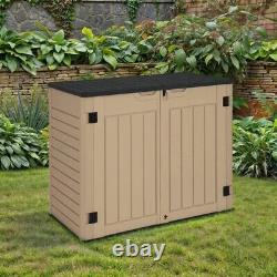 Outdoor Polyethylene Horizontal Storage Shed Weather-Resistant, Wood Grain Pat