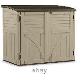 Outdoor Resin Horizontal Storage Shed Low Maintenance 2.7 X 4.41 Ft. Sand Brown