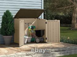Outdoor Resin Horizontal Storage Shed Low Maintenance 2.7 X 4.41 Ft. Sand Brown