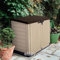 Outdoor Resin Horizontal Storage Shed Patio Garden Lawn Furniture Pool Deck Box