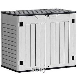 Outdoor Resin Storage Shed 34 Cu Ft Large Capacity Tool Box Weather Resistant US