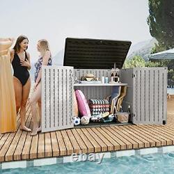 Outdoor Resin Storage Shed 34 Cu Ft Large Capacity Tool Box Weather Resistant US