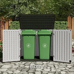 Outdoor Resin Storage Shed 34 Cu Ft Large Capacity Tool Box Weather Resistant US