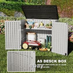 Outdoor Resin Storage Shed 34 Cu Ft Large Capacity Tool Box Weather Resistant US