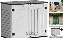 Outdoor Resin Storage Sheds 34 Cu. Ft. Weather Resistant Resin Tool Horizontal