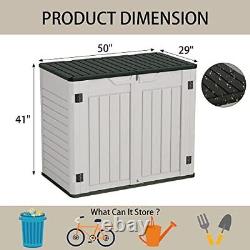 Outdoor Resin Storage Sheds 34 Cu. Ft. Weather Resistant Resin Tool Horizontal