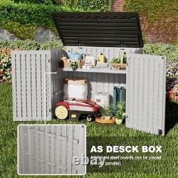 Outdoor Resin Storage Sheds 34 Cu. Ft. Weather Resistant Resin Tool Horizontal