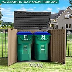Outdoor Resin Storage Sheds, 39 in Height Lockable Medium-4.3x3.4ft Brown