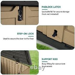 Outdoor Resin Storage Sheds, 39 in Height Lockable Medium-4.3x3.4ft Brown