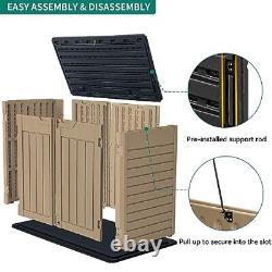 Outdoor Resin Storage Sheds, 39 in Height Lockable Medium-4.3x3.4ft Brown
