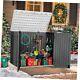 Outdoor Resin Storage Sheds, 39 In Height Lockable Medium-4.3x3.4ft Dark Gray
