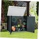 Outdoor Resin Storage Sheds, 39 In Height Lockable Medium-4.3x3.4ft Dark Gray