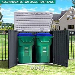 Outdoor Resin Storage Sheds, 39 in Height Lockable Medium-4.3x3.4ft Dark Gray