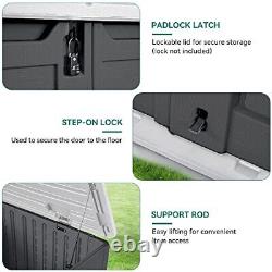 Outdoor Resin Storage Sheds, 39 in Height Lockable Medium-4.3x3.4ft Dark Gray