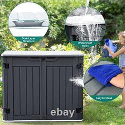 Outdoor Resin Storage Sheds, 39 in Height Lockable Medium-4.3x3.4ft Dark Gray