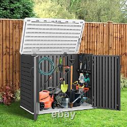 Outdoor Resin Storage Sheds 39 in Height Lockable Waterproof Horizontal Shed
