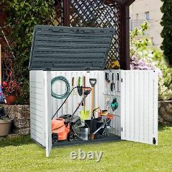 Outdoor Resin Storage Sheds, 39 in Height Lockable Waterproof Horizontal Shed