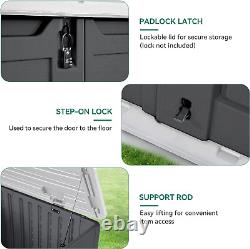 Outdoor Resin Storage Sheds, 39 in Height Lockable Waterproof Horizontal Shed With