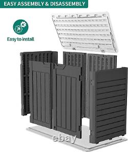 Outdoor Resin Storage Sheds, 39 in Height Lockable Waterproof Horizontal Shed With