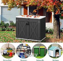 Outdoor Resin Storage Sheds with X-Shaped Lockable Door, 39 in Height Lockable W