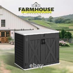 Outdoor Resin Storage Sheds with X-Shaped Lockable Door, 39 in Height Lockable W