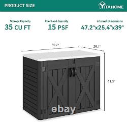 Outdoor Resin Storage Sheds with X-Shaped Lockable Door, 39 in Height Lockable W