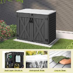 Outdoor Resin Storage Sheds with X-Shaped Lockable Door, 39 in Height Lockable W