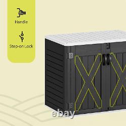Outdoor Resin Storage Sheds with X-Shaped Lockable Door, 39 in Height Lockable W