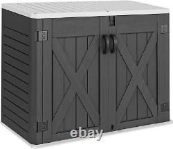 Outdoor Resin Storage Sheds with X-Shaped Lockable Door, 39 in Height Lockable W
