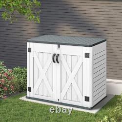 Outdoor Resin Storage Sheds with X-Shaped X-Shaped-4.3x3.4ft Light Gray