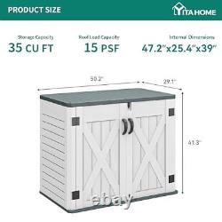 Outdoor Resin Storage Sheds with X-Shaped X-Shaped-4.3x3.4ft Light Gray