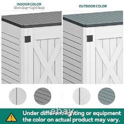 Outdoor Resin Storage Sheds with X-Shaped X-Shaped-4.3x3.4ft Light Gray