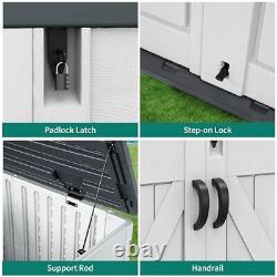 Outdoor Resin Storage Sheds with X-Shaped X-Shaped-4.3x3.4ft Light Gray