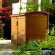 Outdoor Solid Wood Storage Shed Horizontal Trash Can Organizer Garden Bin Holder