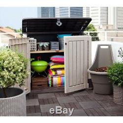 Outdoor Storage Box Garden Tool Organizer 4 x 2 ft Deck Utility Shed Lawn Keter
