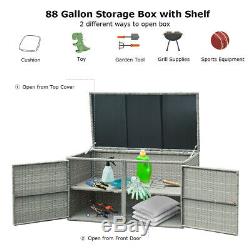Outdoor Storage Box Large Container Rattan Deck Tool Garden Cabinet Patio Shed