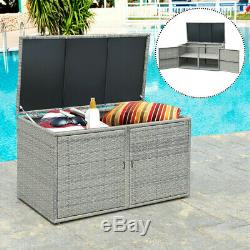 Outdoor Storage Box Large Container Rattan Deck Tool Garden Cabinet Patio Shed