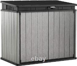 Outdoor Storage Box & Patio Shed Enclosure, Outside Bin With Ventilation, Grey