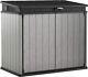Outdoor Storage Box & Patio Shed Enclosure, Outside Bin With Ventilation, Grey