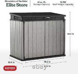 Outdoor Storage Box & Patio Shed Enclosure, Outside Bin With Ventilation, Grey