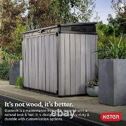 Outdoor Storage Box & Patio Shed Enclosure, Outside Bin With Ventilation, Grey