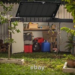 Outdoor Storage Box & Patio Shed Enclosure, Outside Bin With Ventilation, Grey