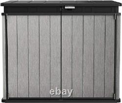 Outdoor Storage Box & Patio Shed Enclosure, Outside Bin With Ventilation, Grey