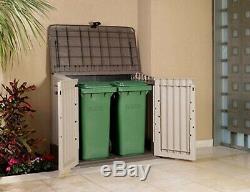 Outdoor Storage Box Shed Weather Plastic Pool Garden Trash Can Cover Container