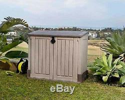 Outdoor Storage Box Shed Weather Plastic Pool Garden Trash Can Cover Container