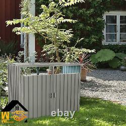 Outdoor Storage Box Sheds Horizontal Cabinet Box for Trash Cans Gray