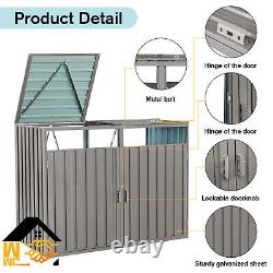 Outdoor Storage Box Sheds Horizontal Cabinet Box for Trash Cans Gray