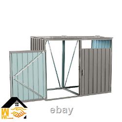 Outdoor Storage Box Sheds Horizontal Cabinet Box for Trash Cans Gray